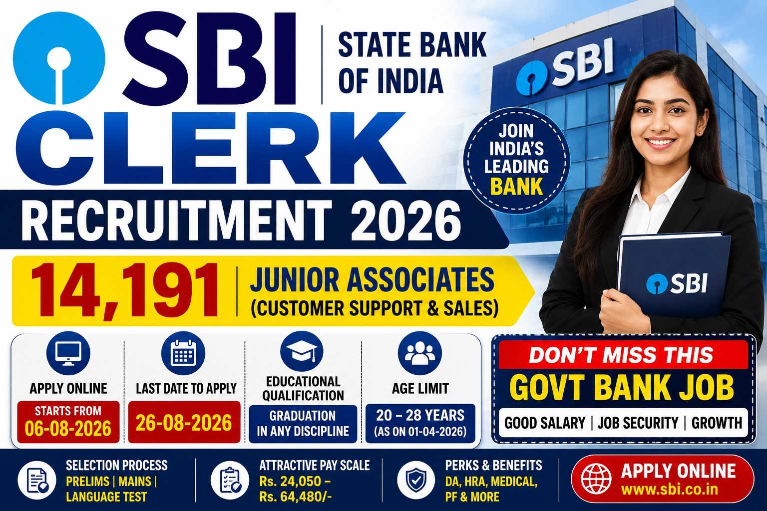 SBI Clerk Recruitment 2026 – 8035 vacancies